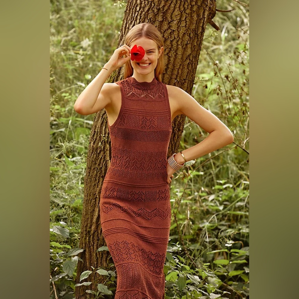 Anthropologie Crochet Midi Dress - Picture 2 of 12